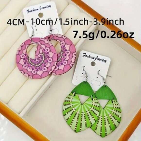 Wood Earrings NIP - Picture 3 of 3